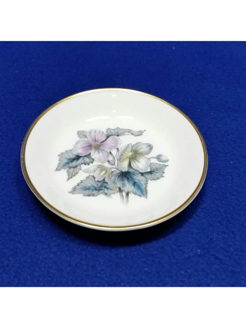 Royal Worcester Woodland Coaster Floral Butter Pat Trinket Dish Pin 1960's